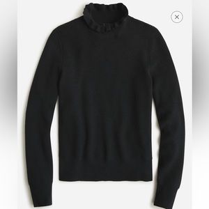 J. Crew Ruffleneck merino wool blend sweater